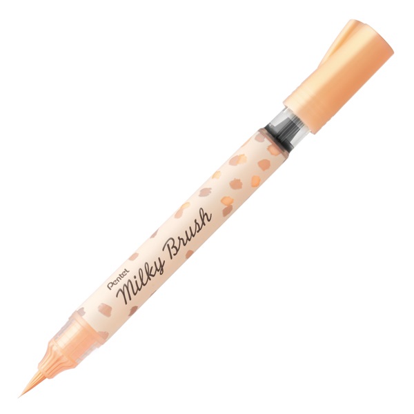 ぺんてる カラー筆ペン Milky Brush ミルキーブラッシュ(パステルオレンジ)