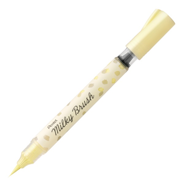 ぺんてる カラー筆ペン Milky Brush ミルキーブラッシュ(パステルイエロー)