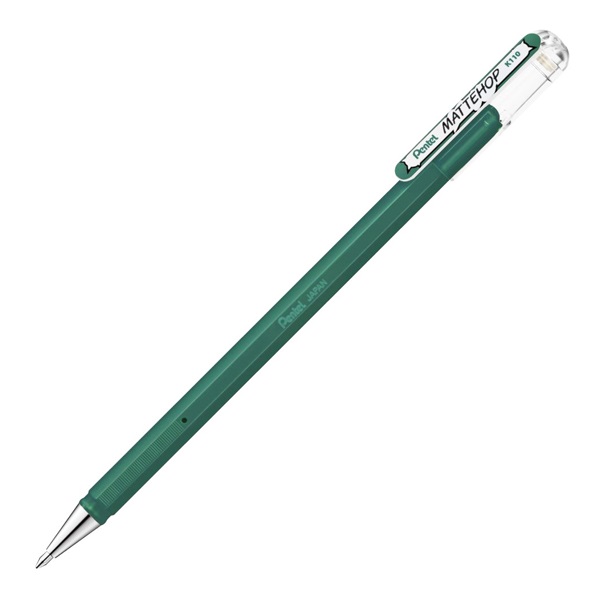 ぺんてる カラーボールペン MATTEHOP マットホップ 1.0mm(ダークグリーン)