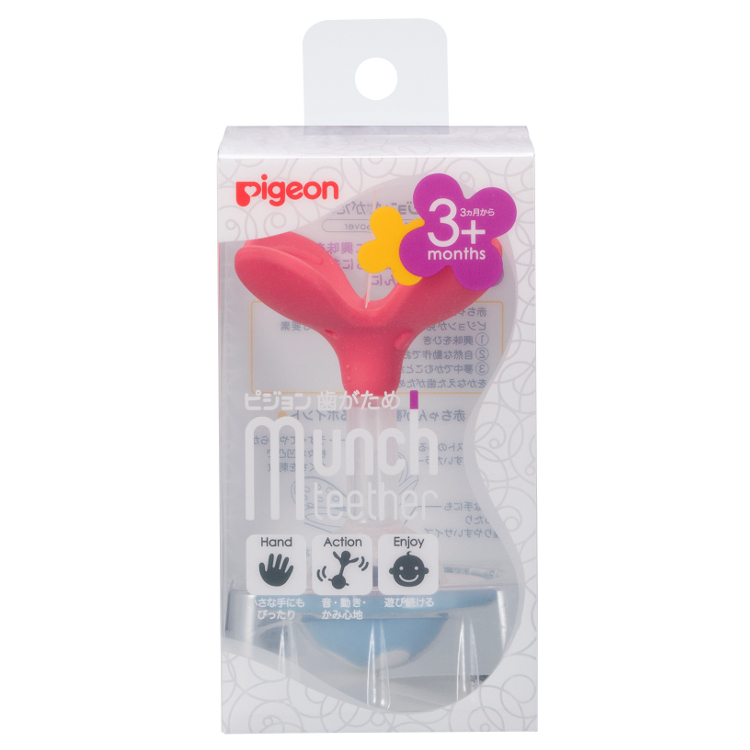 ピジョン 歯がため Munch teether ピーチクローバー 3ヶ月～(4902508132213)