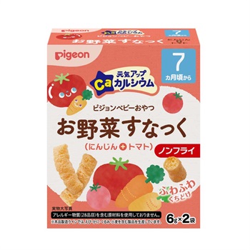 ピジョン 元気アップカルシウム お野菜すなっく にんじん＋トマト 7ヵ月頃～ ベビーフード おやつ(4902508133692)