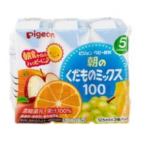 ピジョン 朝のくだものミックス100 125ml×3個パック 5ヶ月頃～ ベビー飲料(4902508135948)