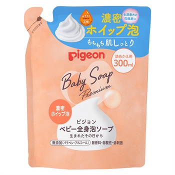 ピジョン ベビー 全身泡ソープ 濃密ホイップ泡 詰めかえ用 300ml 0ヵ月～ ボディソープ(4902508275026)