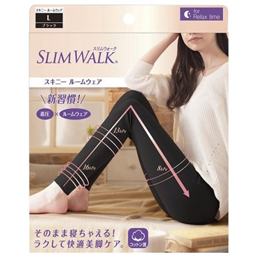 スリムウォーク スキニールームウェア ブラック L スリムウォーク SLIM WALK ピップ