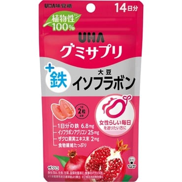 UHA グミサプリ 鉄 ＋ 大豆 イソフラボン 14日分 UHA味覚糖