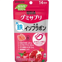 UHA グミサプリ 鉄 ＋ 大豆 イソフラボン 14日分 UHA味覚糖(14日分 (28粒))