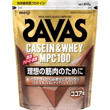 ザバス カゼイン＆ホエイ MPC100 ココア味 810g 明治