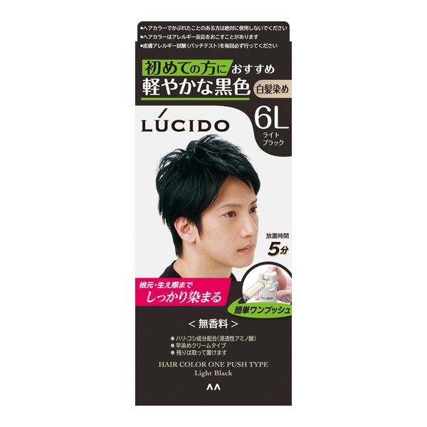 ルシード ワンプッシュ ケアカラー ライトブラック 1剤50g・2剤50g ルシード LUCIDO マンダム 【医薬部外品】(ライトブラック)