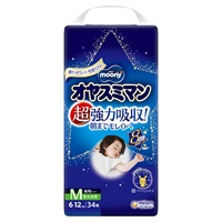 ムーニー オヤスミマン 男女共用 Mサイズ 34枚 夜用パンツ 紙おむつ(4903111021123)
