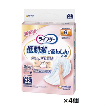 ライフリー お肌に低刺激であんしん尿とりパッド 6回吸収 22枚 ユニチャーム(22枚×4個)