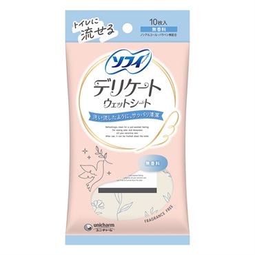 ソフィ デリケートウェットシート 10枚 Sofy ユニ・チャーム(無香料)
