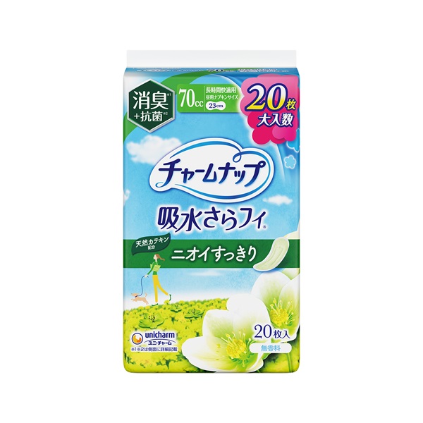 チャームナップ 吸水さらフィ 長時間快適用 消臭 23cm 70cc 20枚 ユニ