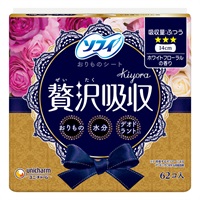 ソフィ Kiyora 贅沢吸収 ホワイトフローラル ふつう用 62枚 ソフィ Sofy ユニ・チャーム(62枚)