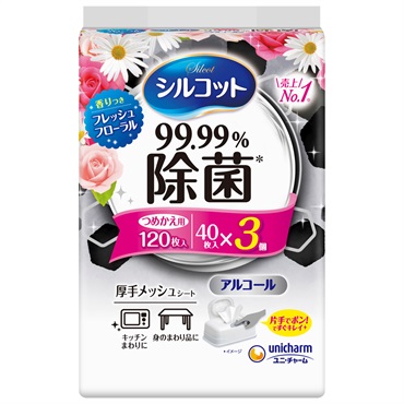 シルコット 99.99% 除菌 ウェットティッシュ 詰替  フローラル 120枚 シルコット Silcot ユニ・チャーム