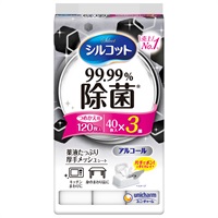 シルコット 99.99% 除菌 ウェットティッシュ 詰替 40枚×3個 120枚 シルコット Silcot ユニ・チャーム(120枚)