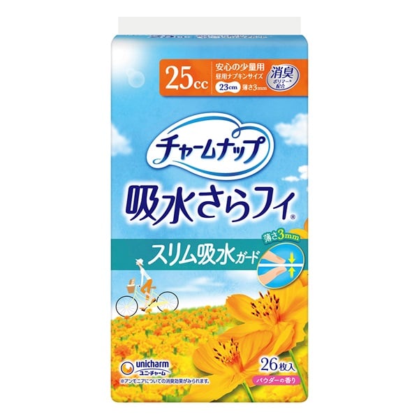 チャームナップ 吸水さらフィ スリム吸水ガード ユニ・チャーム(安心の少量用/25㏄/26枚)