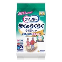 ライフリー 歩くのらくらく うす型パンツ 2回吸収 お試しパック 2枚 ユニ・チャーム(M 2枚)