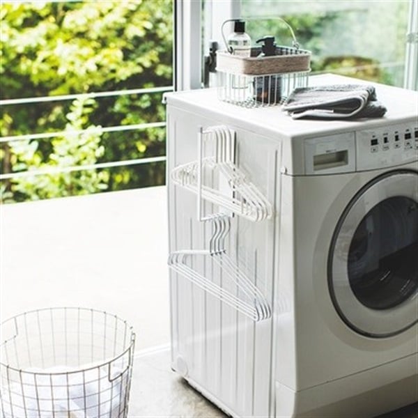 山崎実業 マグネット洗濯ハンガー収納ラック プレート S ホワイト