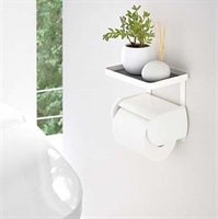 山崎実業 トイレットペーパーホルダー上ラック プレート ホワイト 4435