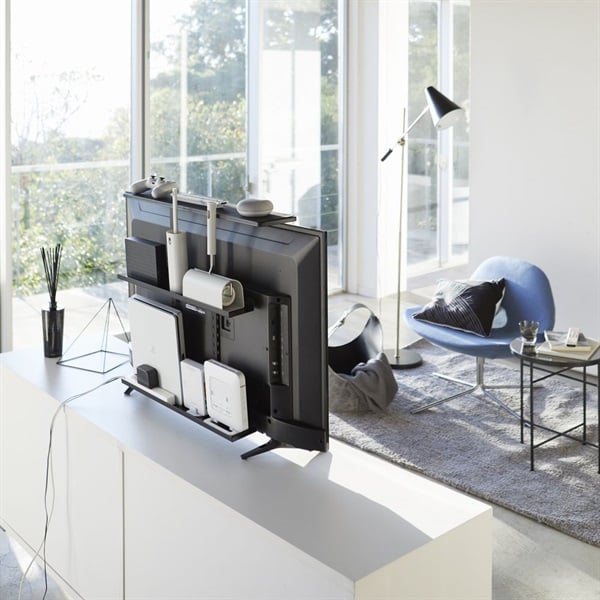 山崎実業 テレビ上＆裏ラック スマート ワイド ブラック 4883 | イオン