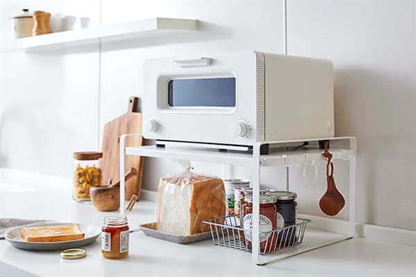 E-36351 白いトースターラック　奥行32　箱未開封品 山崎実業 特典付 トースターラック プレート Plate ラック 棚