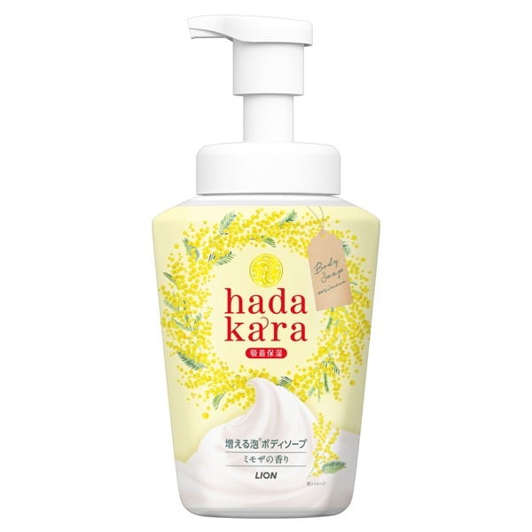 hadakara 泡で出てくるボディソープ ミモザの香り 本体 530ml ハダカラ