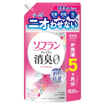 ソフラン プレミアム消臭 つめかえ用 スーパージャンボ 1520ml ライオン(フローラルアロマの香り)