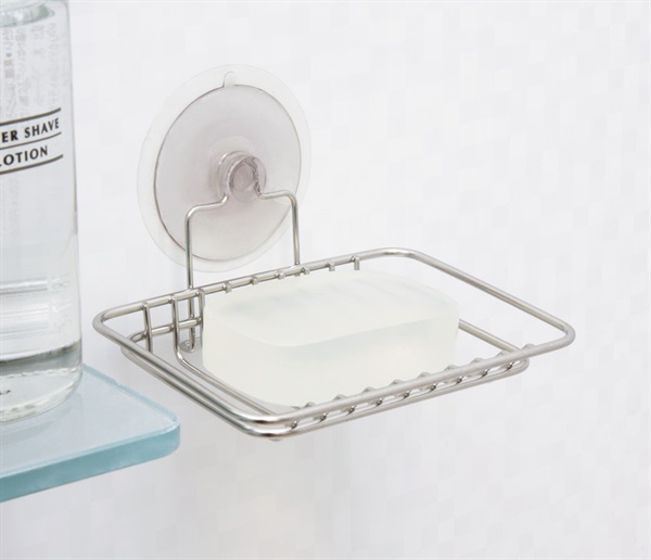 レック ステンレス石けん皿 吸盤 補助シート付 洗面 浴室 | イオン