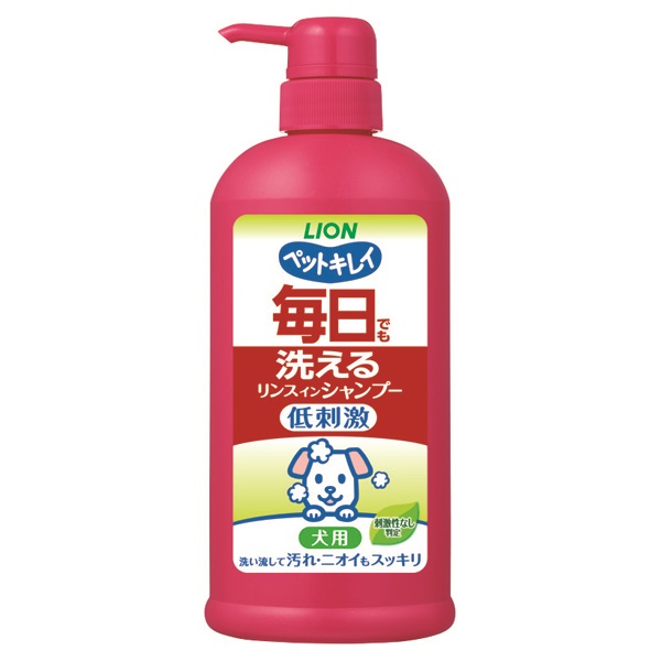 ペットキレイ 毎日でも洗えるリンスインシャンプー 犬用 ポンプ 550ml ライオンペット(550ml)