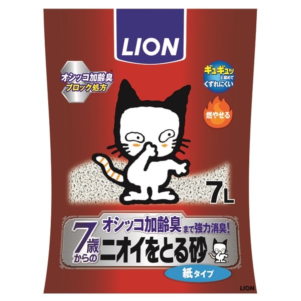 ニオイをとる砂 7歳以上用 紙タイプ 7L ライオンペット | イオン