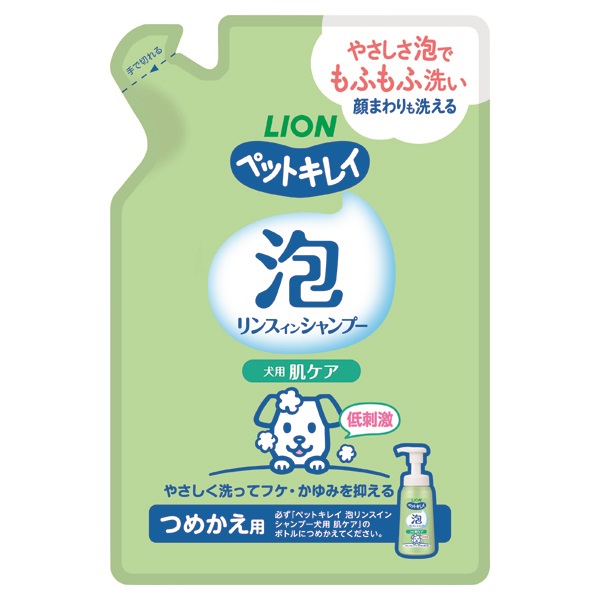 ペットキレイ 泡リンスインシャンプー 犬用 肌ケア つめかえ用 180ml ライオンペット(180ml)
