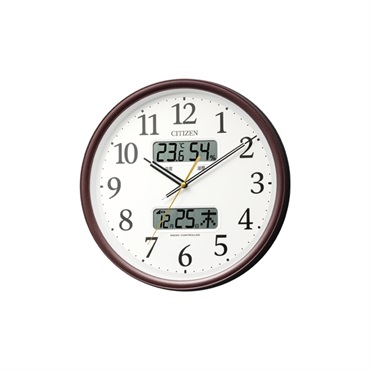 CITIZEN 電波掛時計(ブラウン)