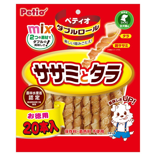 ダブルロール ササミとタラ 20本 ペティオ Petio | イオンスタイル