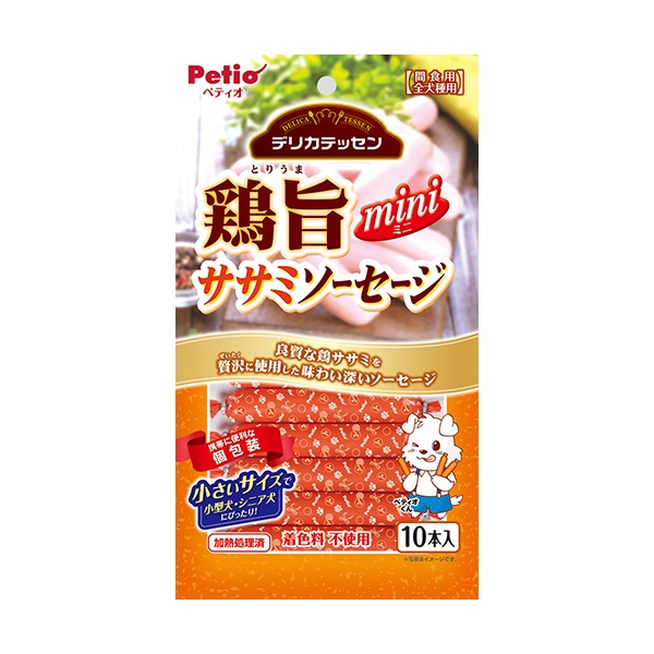 デリカテッセン 鶏旨 ミニ ササミソーセージ 10本 ペティオ Petio