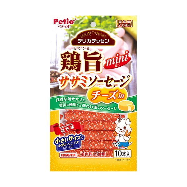デリカテッセン 鶏旨 ミニ ササミソーセージ チーズin 10本 ペティオ Petio(10本)
