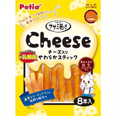Petio ペティオ わんちゃん用 巻きガム (ササミ巻きチーズ乳酸菌入りやわらかスティック)