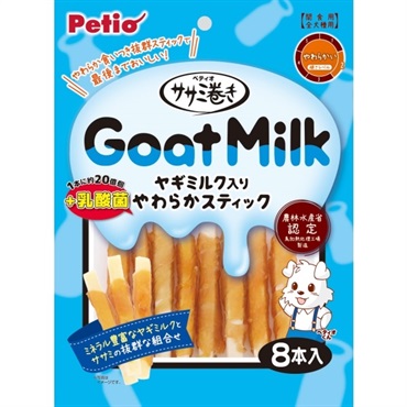 Petio ペティオ わんちゃん用 巻きガム (ササミ巻きヤギミルク乳酸菌入りやわらかスティック)