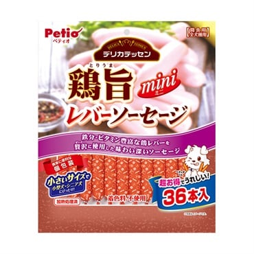 デリカテッセン 鶏旨 ミニ レバーソーセージ 36本 ペティオ Petio