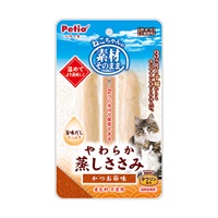 素材そのまま ねこちゃんの やわらか蒸しささみ かつお節味 2本 ペティオ Petio(2本)