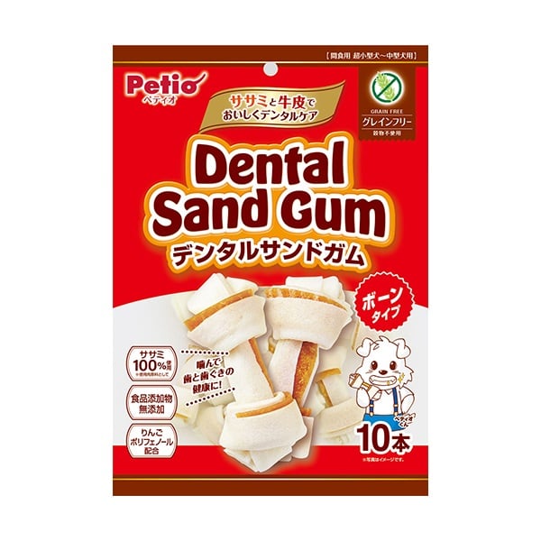 デンタルサンドガム ボーンタイプ グレインフリー 10本 ペティオ Petio(10本)