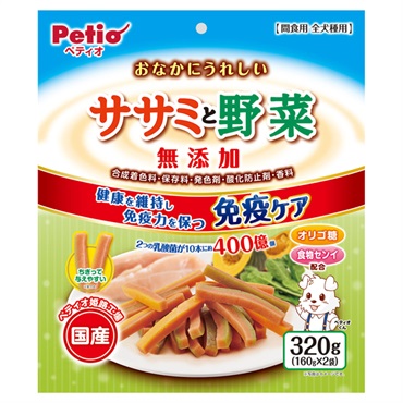 おなかにうれしい 無添加 ササミと野菜 320g ペティオ Petio