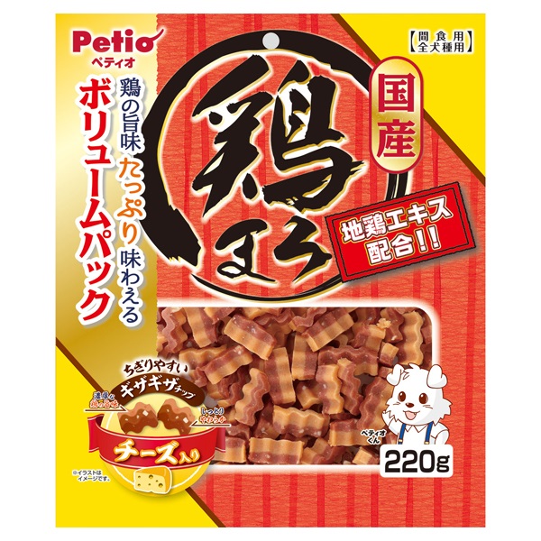 鶏まろ ギザギザチップ チーズ入り 220g ペティオ Petio | イオン