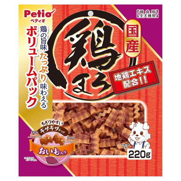 鶏まろ ギザギザチップ おいも入り 220g ペティオ Petio(220g)