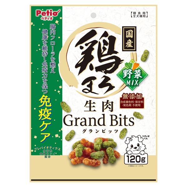 鶏まろ 無添加 生肉グランビッツ 野菜ミックス 120g ペティオ Petio