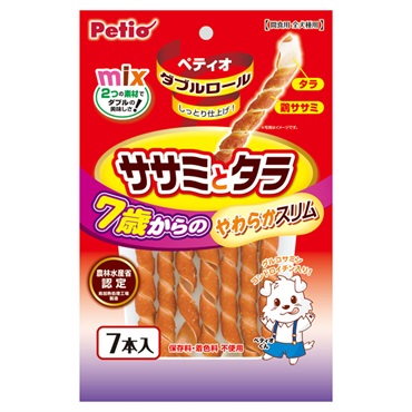 ダブルロール ササミとタラ 7歳からのやわらかスリム 7本 ペティオ Petio