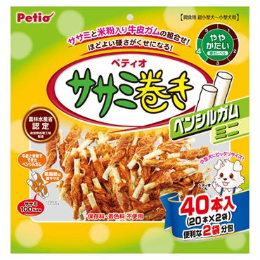 ササミ巻き ペンシルガム ミニ 40本 ペティオ Petio | イオンスタイル
