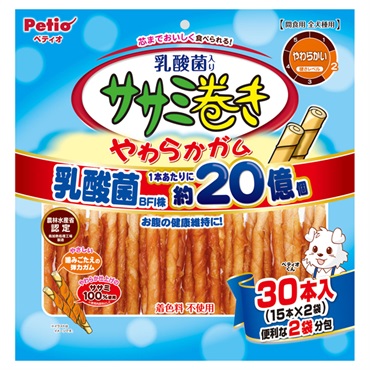 ササミ巻き 乳酸菌入り やわらかガム 30本 ペティオ Petio