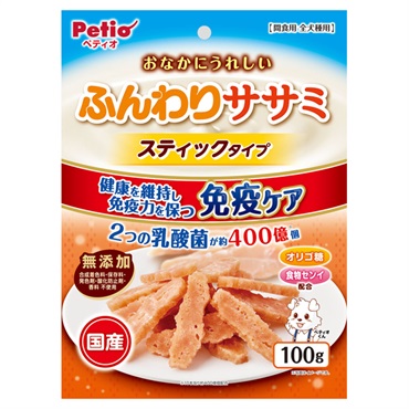 おなかにうれしい 無添加 ふんわりササミ スティックタイプ 100g