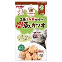 素材そのまま ねこちゃんの完全無添加 生後3ヶ月からのひとくち蒸しカツオ 25g ペティオ Petio(25g)