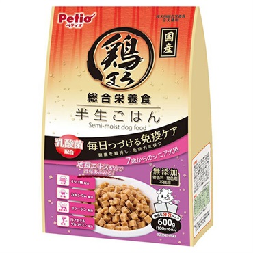 鶏まろ 総合栄養食 半生ごはん 600g ペティオ Petio(7歳からのシニア犬用)